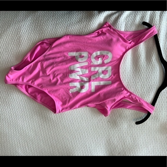 Juniors No Boundaires GRL PWR Girl Power One Piece Swimsuit (Juniors Small 3/5) - Picture 6 of 15